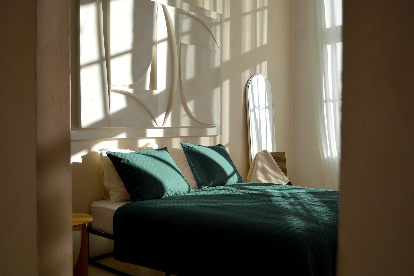 Bedspread Circles - Dark Green