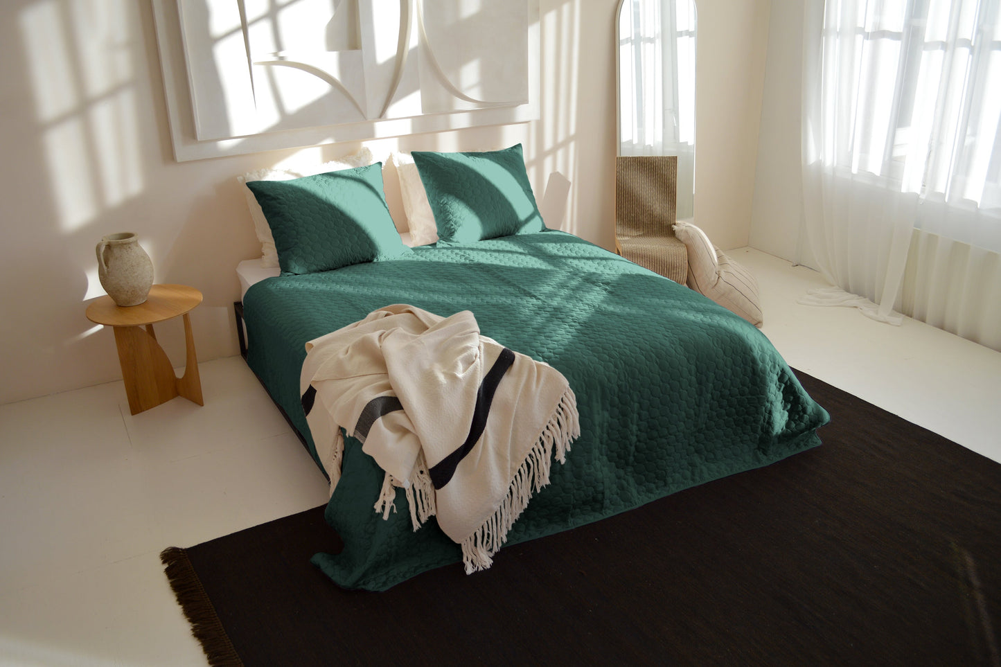 Bedspread Circles - Dark Green