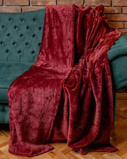 Coral Fleece Blanket van der Valk - Burgundy